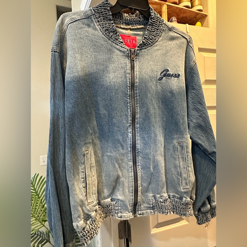 Guess Lanne Denim Bomber Jacket
